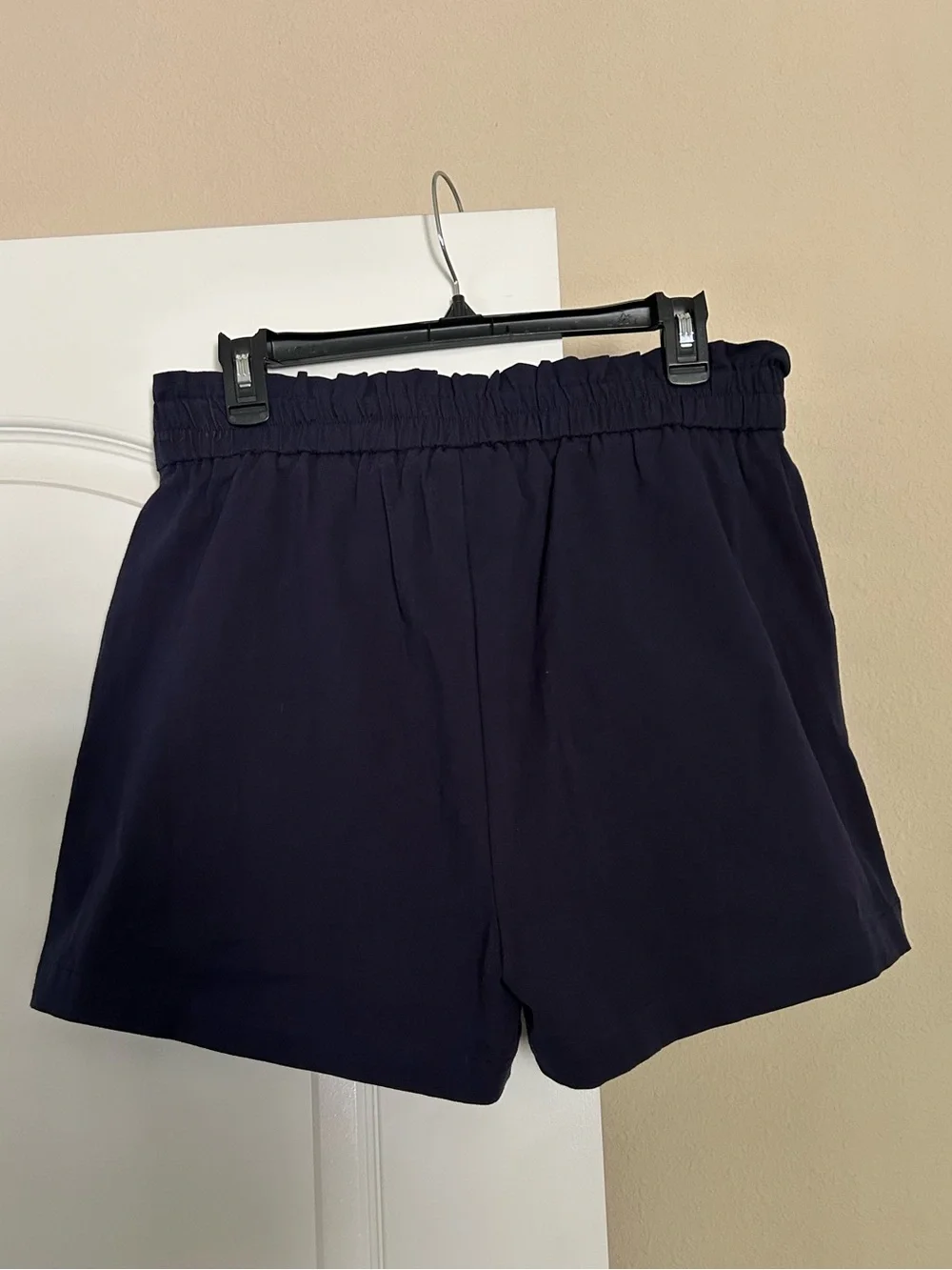Molly Bracken Navy Tie Paper Bag Waist Casual Cotton Shorts